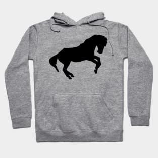 low rearing horse black Hoodie